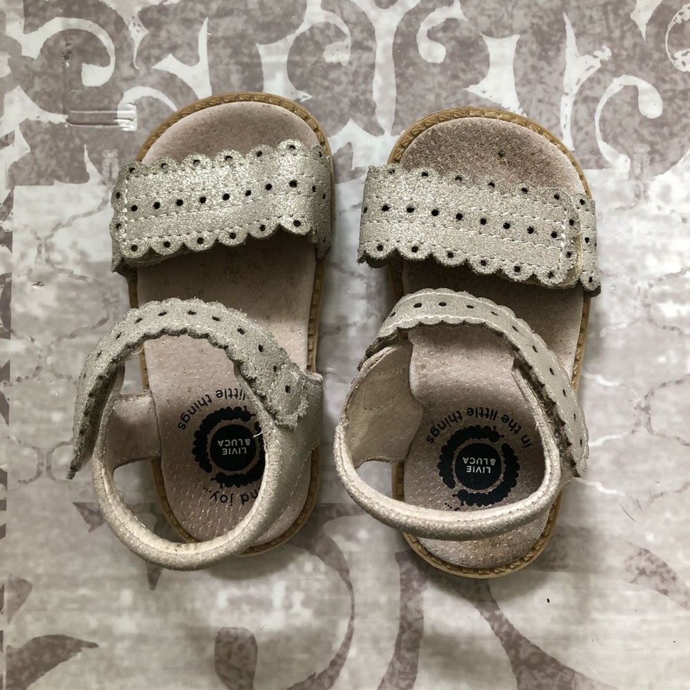 Livie & Luca 2 strap sandals in pale gold size 6
